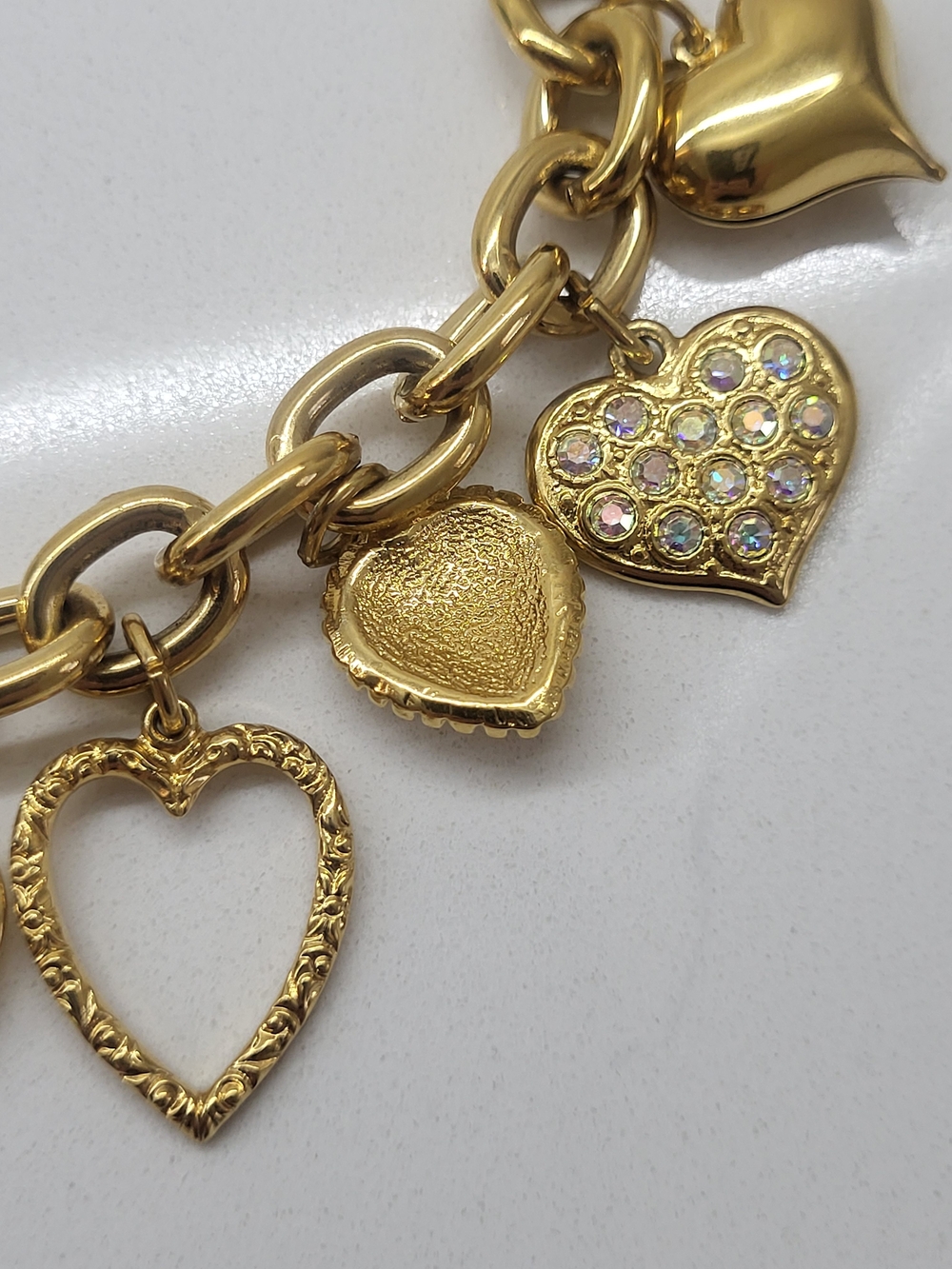 Kirks Folly Signed Charm Bracelet W/Locket - Picture 10 of 10